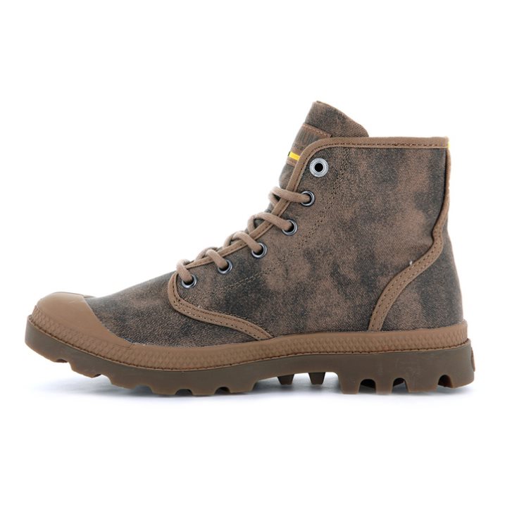 Bottes Palladium Pampa Hi WAX Femme Marron | FR EKB645M